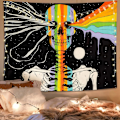 Miniatyrbillede 1 af 5: Skalle Tapestry Tarot Skelet Væghængende Stjernetæppe H
