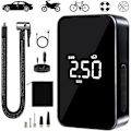 Miniatyrbillede 1 af 5: Bærbar luftkompressor, Mini elektrisk pumpe, Elektrisk cykelpumpe, Kompressor med LED-lys, digitalt display og USB C-port