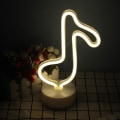 Miniatyrbillede 1 af 5: Musiknoteformet LED Neon Dekorativ Natlampe Sockel Glødende