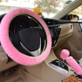 Miniatyrbild 2 av 5: *Vinterplysch rattmuff rosa överdrag fluffig ratt*