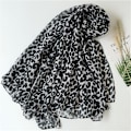Miniatyrbillede 3 af 4: #Sort hvid leopard print silkesk tørklæde, trykt tørklæde 180*90cm#