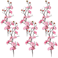 Miniatyrbillede 1 af 4: 6 stk. Cupcake Toppers Fødselsdagsfest Kagepynt Blommegren Topper Ornamenter