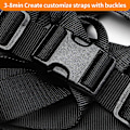 Miniatyrbillede 4 af 4: Kraftige spænder og remsæt 1\": 4 m tyk nylon webbing, 5-pak justerbare hurtig sideudløser plastikspænder, 10 tri-glide glideclips