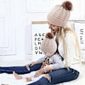 Miniatyrbillede 4 af 5: Udendørs dame vinter termisk strikket uld twist skihue (beige) 1 stk