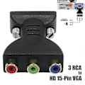 Miniatyrbillede 5 af 5: 3rca Rgb Hun Til Hd 15-pin Vga Stil Komponent Video Jack Adapter Konverter