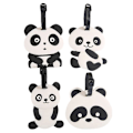 Pikkukuva 1 / 4: 1 Setti 4 kpl Suloisia Sarjakuva Panda Matkatavaralappuja Matkalaukkulappuja (Valkoinen Musta)