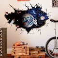 Miniatyrbillede 4 af 5: /#/3D Planet Galaxy Astronaut Wall Sticker Fjernelse Univers Rum/#/