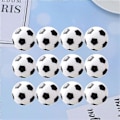 Miniatyrbillede 3 af 4: 12 stk. 3,1 cm Klassisk Mini Fodbold Legetøj Bordfodbold Fodbolde Udskiftningsbolde Bordplade Resin Fodboldspil Tilbehør (Sort)
