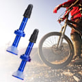 Miniatyrbillede 1 af 5: 2 stk. slangefri ventilstam mtb cykel blå aluminium legering val