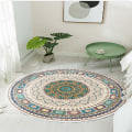 Miniatyrbilde 2 av 5: #60cm*60cm Teppe Rundt Teppe Retro Bohem Mønster Gulvmatte Soverom Gulvmatte#