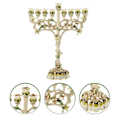 Miniatyrbilde 2 av 3: Lysestake for koniske lys, skrivebordsmodell, metall, 9-armet lysestake for stue