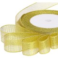 Miniatyrbillede 5 af 5: 4 Ruller 4/5 Tommer Bredde Julemetallisk Glitter Organza