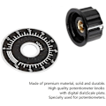 Miniatyrbillede 3 af 5: 5 stk. 6 mm/27 mm Potentiometerknap Potentiometer Riflet Knapper Lydstyrkekontrol Drejehætte med Digital Skala Plade MF-A03
