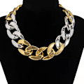 Miniatyrbillede 2 af 6: #Sæt af 4 Overdrevne Akryl Store Kæde Halskæder Kvinder Statement Hip Hop Twisted Chunky Tyk Choker Gothic Smykker#