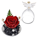 Miniatyrbillede 2 af 4: Englefigurer med ægte rose fødselsdagsgaver til hende mor Wo