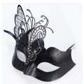 Miniatyrbillede 1 af 5: Metal Smijern Butterfly Rhinestone Maske (Sort) til Maskerade