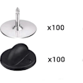 Miniatyrbillede 2 af 4: 100 stk. slipsenåle blanke nåle med PVC gummi nålebagside