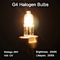 Miniatyrbillede 3 af 5: G4 Halogenpærer, 20 W 12 V Kapselpære, G4 Lavvolt Halogenlampe, Varm Hvid 3000K, Dæmpbar, 10 Styk