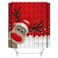 Miniatyrbillede 1 af 3: #Juleelg print polyester bruseforhæng, 180*180CM#