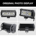 Miniatyrbild 1 av 4: 120W LED-ljusramp tre rader 7 tum arbetslampor