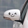 Miniatyrbillede 2 af 5: 2 Pak 3D Bilspejl Stickers Smiley Face Sort
