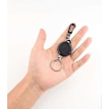 Miniatyrbilde 4 av 5: Kraftig Uttrekkbar Nøkkelring Badge Reel Klips (svart) (2 stk)