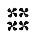 Miniatyrbilde 1 av 4: /#/Blader for RC-båt 55mm 4stk CW CCW 4-bladers plastpropell for RC-modellbåt/#/
