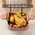 Miniatyrbillede 2 af 5: 2 stk. Silikonegryde til Airfryer, erstatning for papirindsatser, 20x20 cm firkantet silikonekurv til airfryer, silikoneskål til airfryer ovntilbehør, nej