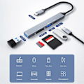 Miniatyrbilde 3 av 5: USB 3.0 Utvidelseshub med SD-kortleser Plug-and-Play Rask Dataoverføring Koble Splitter Hub Hjemmeforsyning
