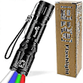 Miniatyrbilde 1 av 4: Torch 4 I 1 Super Bright 900 Lumen Rødt og grønt blått lys Multifunksjonell lommelykt Lommejusterbar fokus Vanntett lomme-torch