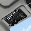Miniatyrbild 1 av 5: Bil Solskydd Organizer | Liten PU Läder Solskydd Korthållare Förvaringsficka Multi-Ficka Bil Solskydd Organizer för Bil Licens Tillbehör