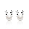 Miniatyrbillede 3 af 5: /#/S925 sølv fashion kvinde ferskvandsperle hjorte øreringe sim/#/