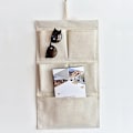 Miniatyrbillede 1 af 6: #2 STK 5-Lommers Hængende Opbevaringspose Stoffvæg Organizer 2 Stilarter Linnedstof til Baby Skab Garderobe Soveværelse Kontor Magasin#