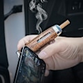 Miniatyrbild 3 av 5: Valnötsask Askkopp Cigaretthållare Fallfri