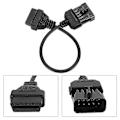 Miniatyrbillede 2 af 5: 10-pin til 16-pin OBD2 Diagnostisk Kabel Adapter Konnektor Passer til Opel