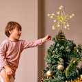 Miniatyrbillede 4 af 5: #Juletræstop (Lille Størrelse), LED Stjerne, Guldperler, Lysende#