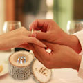 Miniatyrbild 5 av 5: Träringbox 2 st Bröllopsbandsringbox Trälåda för Bröllop