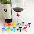 Miniatyrbild 5 av 5: Vinglasmarkörer Berlocker 12 st Flamingo Vinglasmarkörer Flamingo Partydekorationer Djur Goblet Markering Silikon Vinglas Markering Etikett