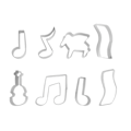 Miniatyrbillede 2 af 2: 8 stk. Kagebageform Rustfrit Stål Musikinstrumenter Node Bageform Udskæringsform (Tilfældig Stil)