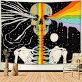 Miniatyrbillede 2 af 5: Skalle Tapestry Tarot Skelet Væghængende Stjernetæppe H