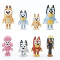 #Bluey Modellprydnader Valp Bingo Familj 8-pack Artikulerade Chara#