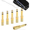 Miniatyrbilde 1 av 3: 6 stk Hodetelefonkontaktadapter 6,35 mm (1/4\") Hann til 3,5 mm (1/8\") Hunn Gullbelagt Hodetelefonadapter Aux-kontaktkonverter for Keyboard Digital Piano Ampl