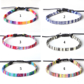 Miniatyrbillede 1 af 6: #PCS Surfer armbånd til mænd og kvinder - boho hippie - strand og festival tilbehør - håndlavet - økologisk bomuld vandtæt og justerbar (Pink)#