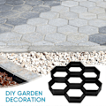 Miniatyrbillede 3 af 3: Hexagon Murstensform Plast Cement Gulvfliseform DIY Gulvform til Havegang Belægning (Sort)