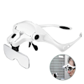 Pikkukuva 1 / 5: Handsfree-suurennuslasit 2 LED-valolla ja 5 vaihdettavalla linssillä, 1.0x - 3.5x
