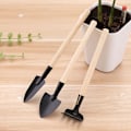 Miniatyrbillede 3 af 5: 3 stk. Mini Haveværktøjsæt Spadestik Rake Spade Sukkulenter