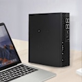 Miniatyrbillede 2 af 5: DX01 Mini ITX Computer Case Tynd Halv Højde Hurtig Varmeafledning Understøtter VESA-montering Valset Stål Bærbar Desktop Chassis PC Tilbehør
