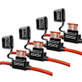Miniatyrbillede 1 af 5: 10 Gauge Sikringsholder - 10 Awg Inline Sikringsholder Med 40 Amp Atc Bladsikringer (4-pak) Automotive Retrofit Sikringsholder