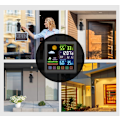 Miniatyrbild 2 av 5: *Badrumsklocka Timers Vattentät Inomhus Termometer Hygrometer för Badrum Dusch Makeup Kök Färgdisplay - Svart*