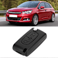 Miniatyrbilde 4 av 5: 2 Knapper Bilnøkkel Fob Etui Nøkkel Shell Deksel Erstatning Passer for Citroen